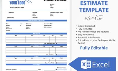 Printable Roof Estimate Template
